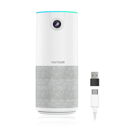 Nuroum Videokonferenz-Webcam mit Mikrofon&Lautsprecher, C10 1080P Kamera für Videokonferenz, Rauschunterdrückung/90° FOV/3m Reichweite, USB Plug&Play Freisprecheinrichtung für PC Windows/Mac