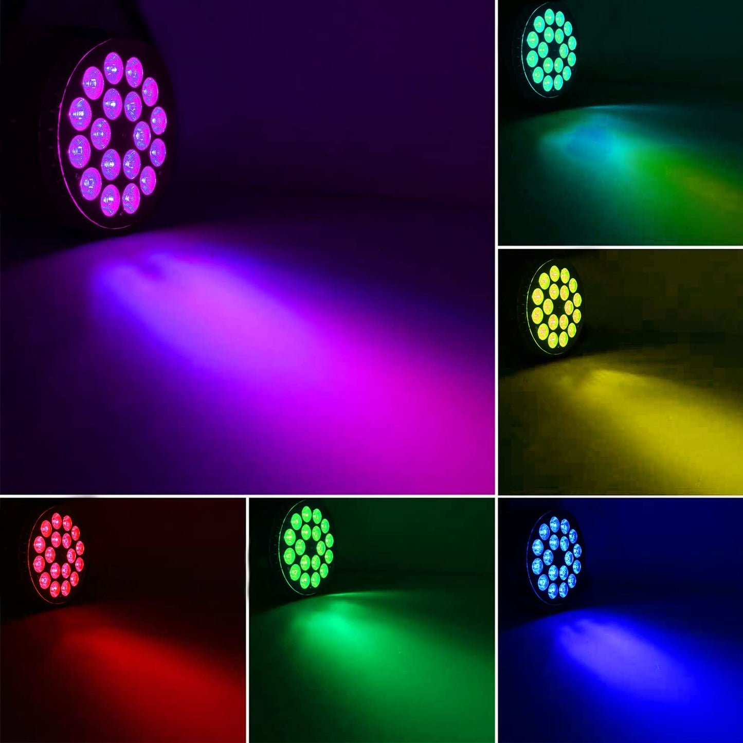 DELIBANG LED Par Scheinwerfer 200W 18 LED Bühnenlicht Strahler Discolicht Partylicht,8CH Par LED Licht RGBW DMX Strobe Sound Aktiv Modus Beleuchtung DJ Lichteffekt für Show Bar KTV Party Halloween