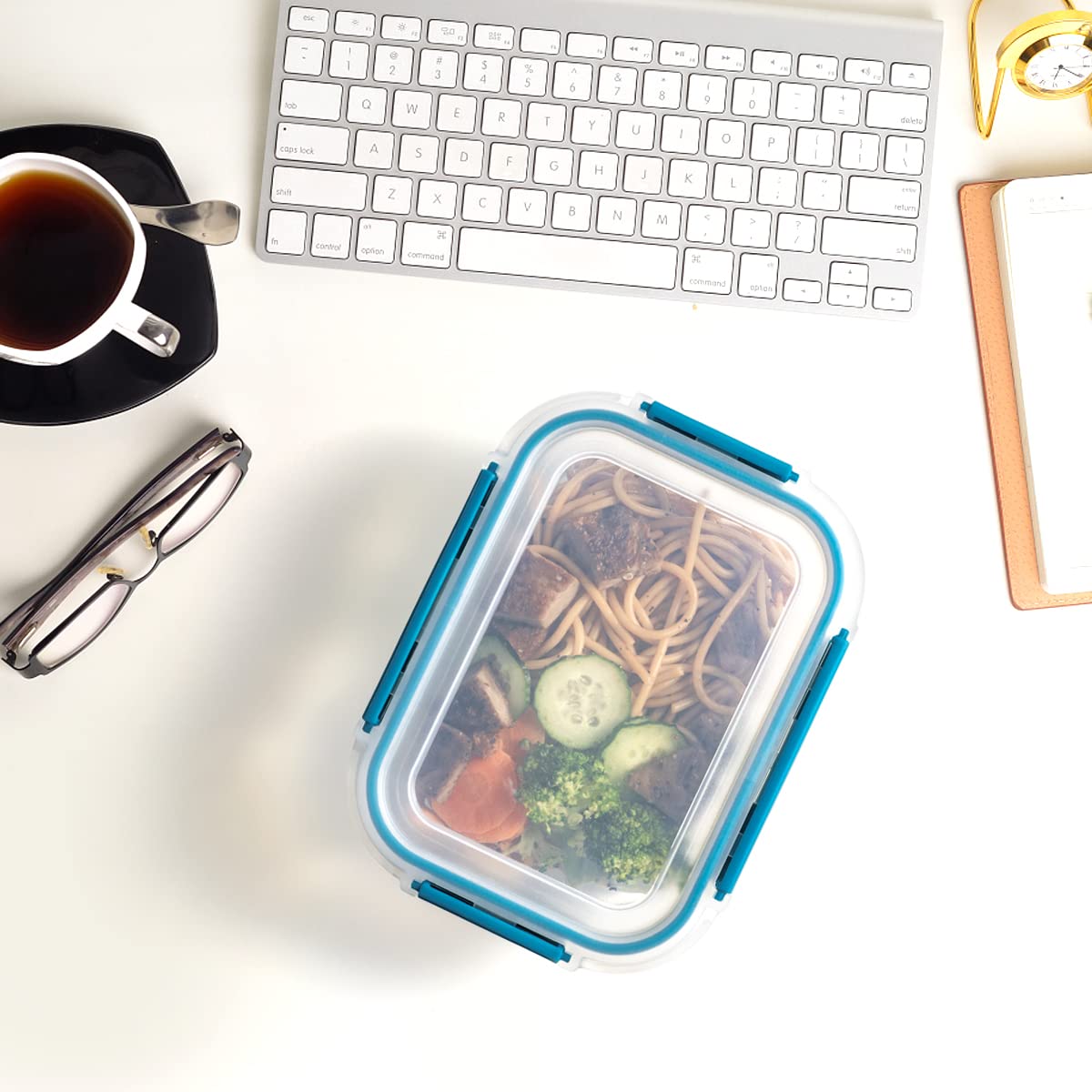 Glas-Frischhaltedosen Set Meal Prep Boxen für Lebensmittel,18 Teile (9 Behälter,9 Transparente Deckel) Spülmaschinen, Mikrowellen & Gefrierschrankfreundlich - Auslaufsicher, BPA-frei