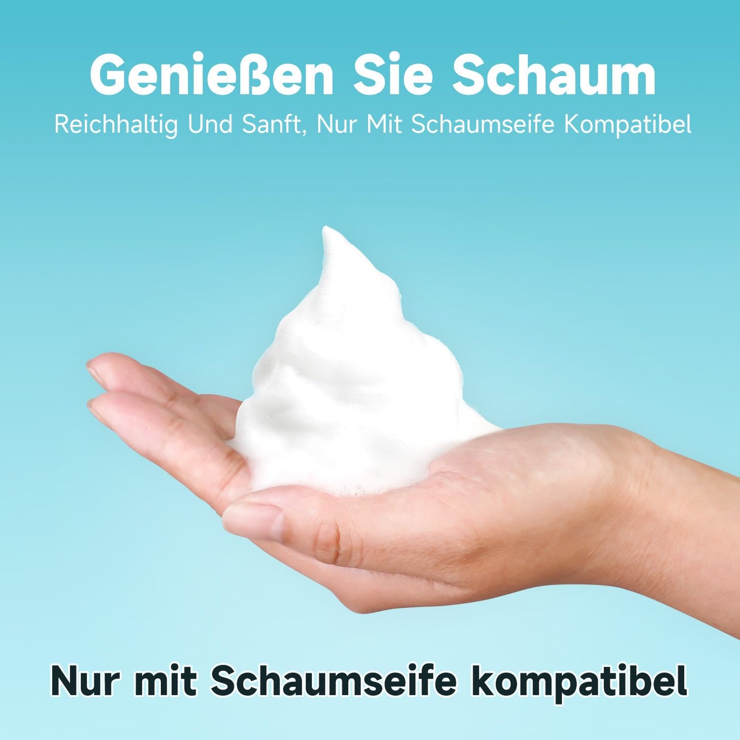 AIKE Schaumseifenspender 800 ML, Wandmontage, Manueller Druckpumpe für gewerbliche Badezimmer AK1006F Nur mit Schaumseife kompatibel