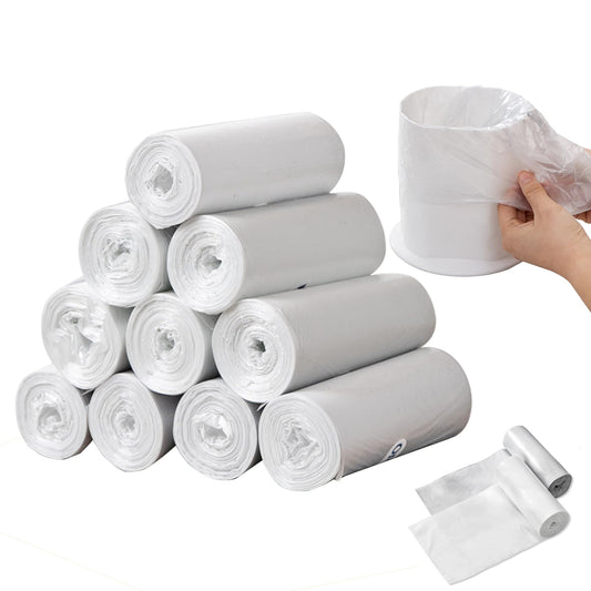 Sadocom 3L kleine Mülltasche, 300 Stück, 30 * 35 cm, Mülltonnen für Mini-Tisch Mülleimer, Badezimmer Büro Auto Mülltasche, Lebensmittel Mülltasche, Weiß