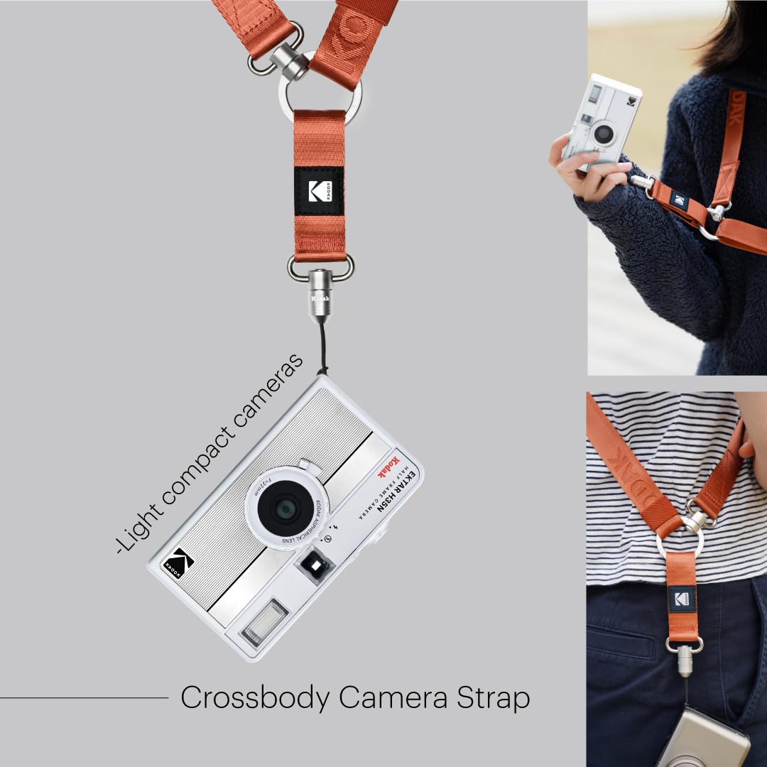 KODAK Multi-Purpose Camera Strap Mehrzweck-Kameragurt (Schwarz) -Schnellverschluß,Einstellbar,Leichte,Langlebige Metall Drehgelenke,Nacken-Schultergurt für Spiegelreflexkamera,Kompaktkamera,Smartphone