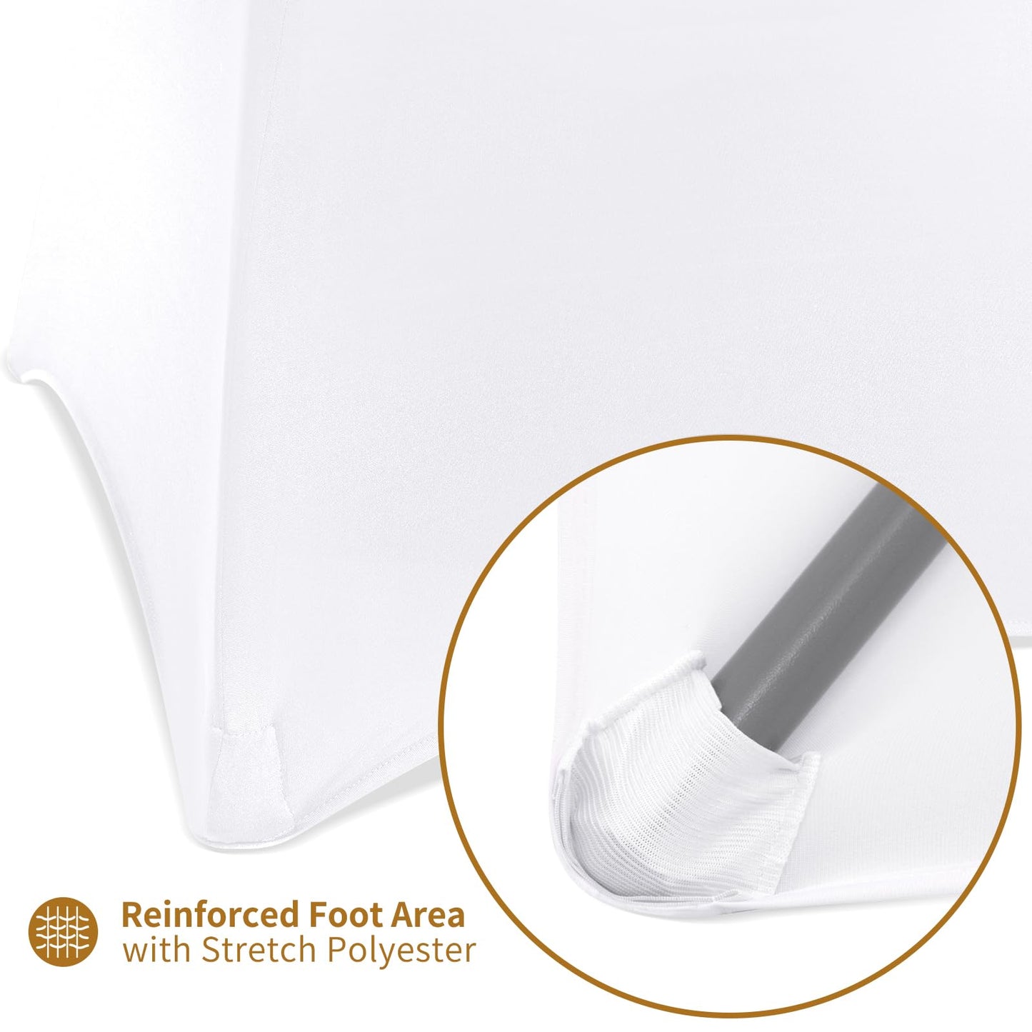 Showgeous 3er-Set Stretch Stehtisch Husse für Bistrotisch Ø 60-65 cm,Hussen Stehtische Weiß 60 cm,Verstärkung im Fußbereich,Stretchhusse Weiß Hussen für Stehtische und Bistrotische