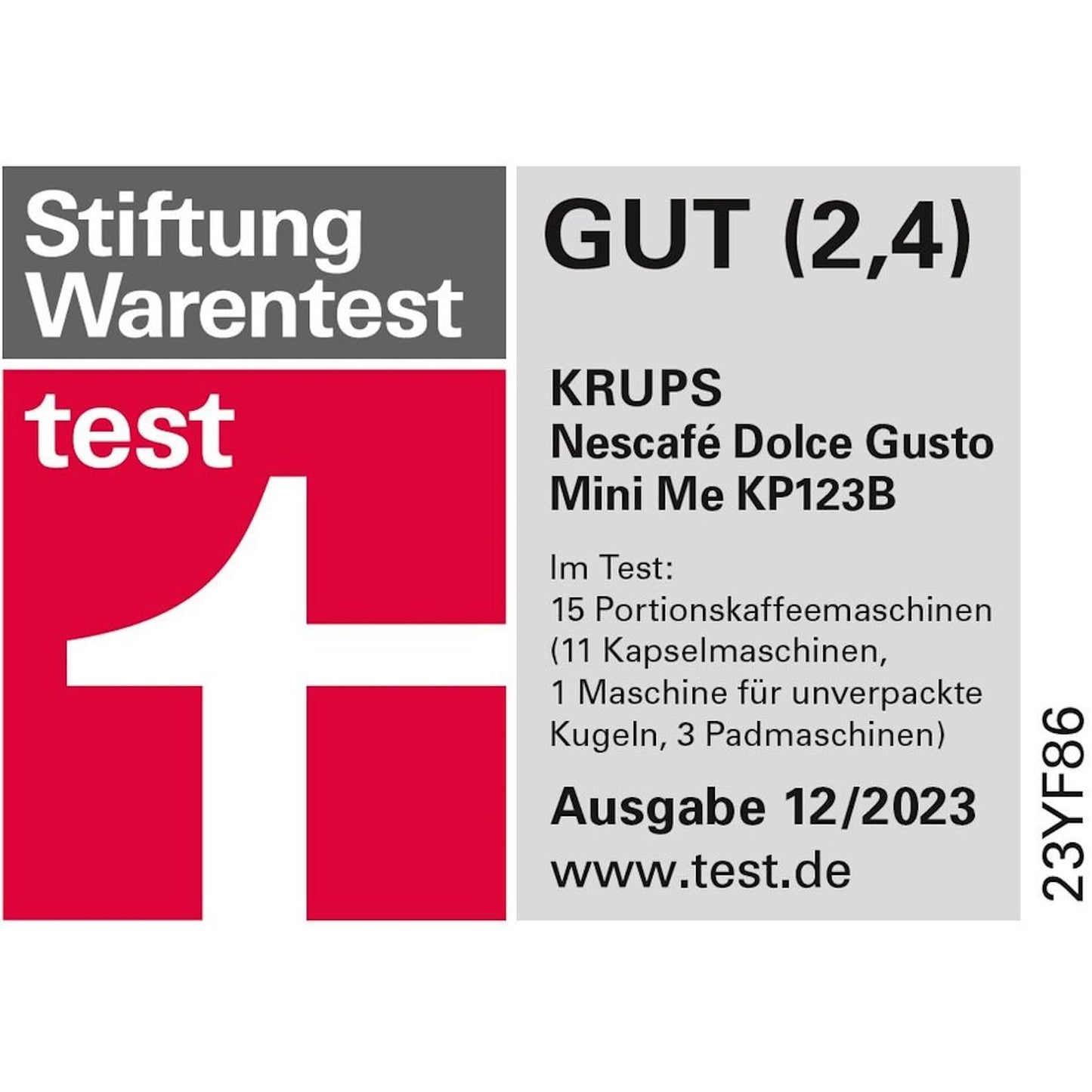 Titel: NESCAFÉ Dolce Gusto Mini Me by KRUPS Kapselmaschine, Arctic-Grey/Schwarz, Automatisch, 15 Bar, für Heiße und Kalte Getränke