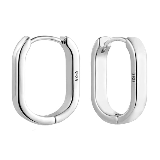 Silber 925 Creolen Ohrringe Kleine Damen, Hypoallergen Silberne Geometrische Ohrringe Kleine Ohrringe Eckig Silber 925 Creolen Leichte Kleine Creolen Quadratische Silber Huggie Ohrringe Mädchen