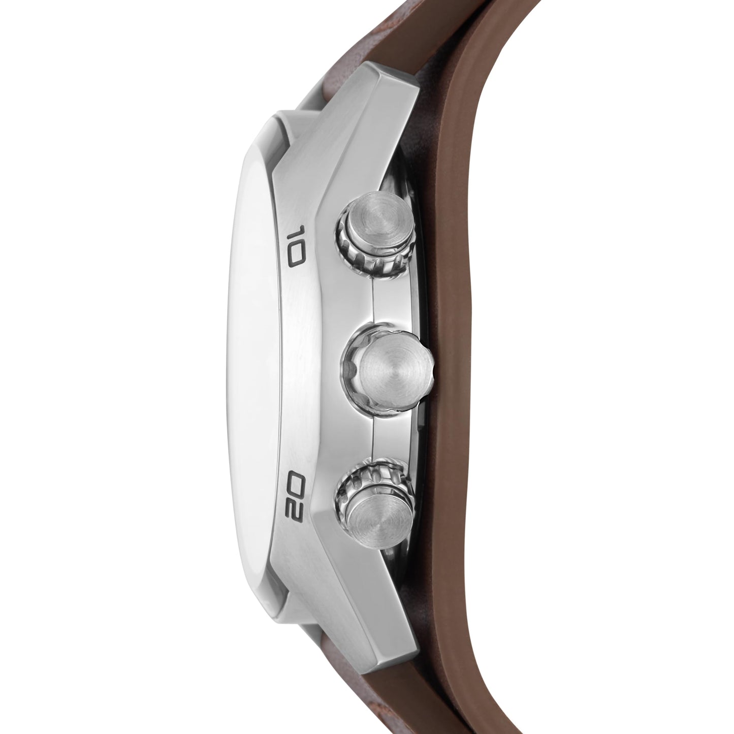 Fossil Coachman uhr für Herren, Chronographenwerk mit Edelstahl- oder Lederarmband, Schwarz, 44MM