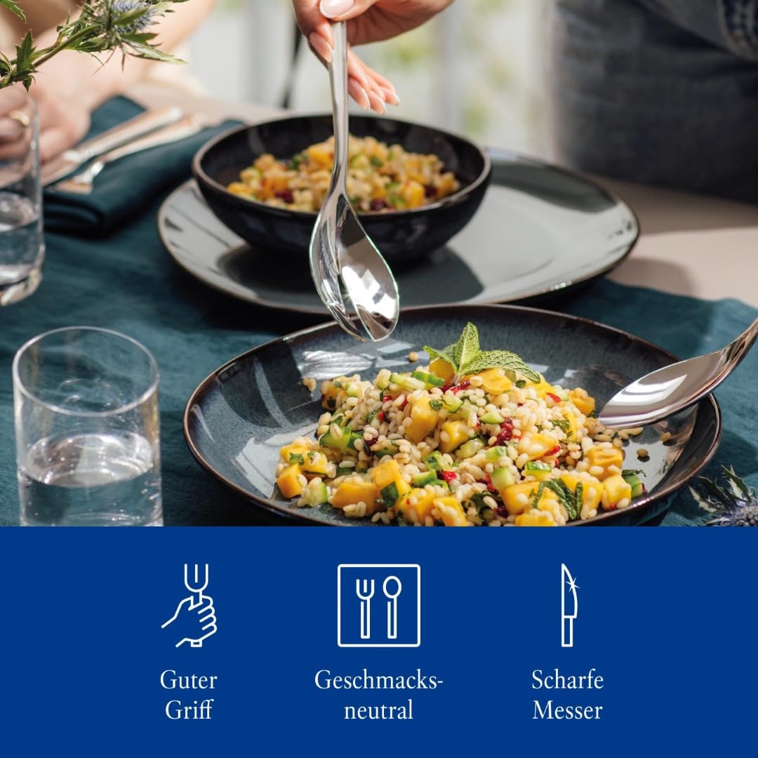 Villeroy & Boch – Oscar Tafelbesteck 68 teilig 12 Personen, Spülmaschinenfest, Rostfrei, Besteck Edelstahl, Essbesteck, Besteckset, Messer, Gabel, Löffel, Küchen Besteck Set, Edelstahl