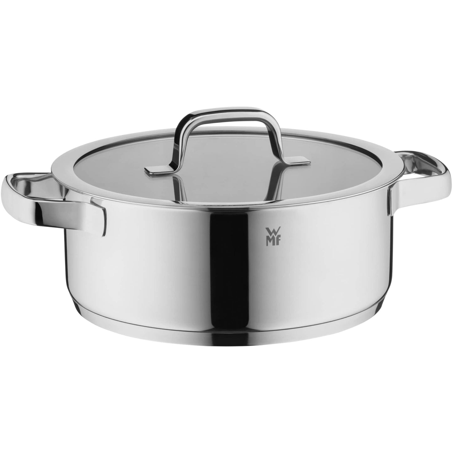 WMF Compact Cuisine Topfset Induktion 5-teilig, Kochtopf Set mit Glasdeckel, Cromargan Edelstahl poliert, Induktions Töpfe Set unbeschichtet, Innenskalierung