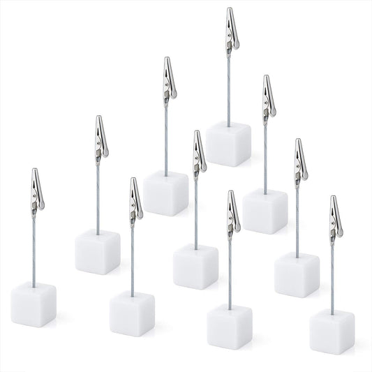 Memo Clip Halter Ständer, Diealles 10 PCS Memohalter Sitzkartenhalter Postkartenhalter für Bilder Karte Hinweis Büroklammer - Weiß