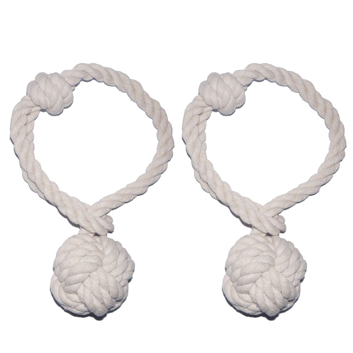 CHBOP 2 Stück Vorhang Zugband Gardine Gardinenhalter Vorhanghalter Raffhalter Holdback Gebinde Tie Band Tiebacks Handstricken Schnalle Baumwoll Seil mit Ball