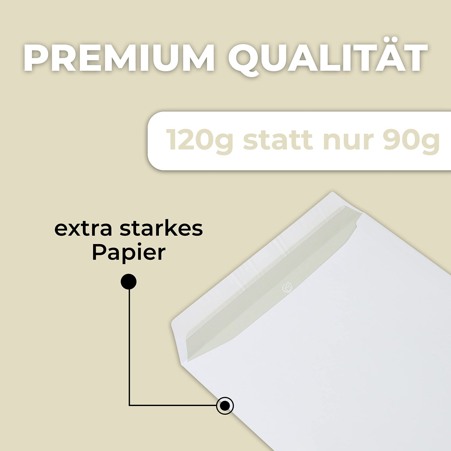 SPECHT 25er Packung Versandtaschen C4 - Briefumschläge A4 Weiß, Ohne Fenster, Selbstklebend, 120g/m² Kraftpapier, Kuvert & Geschäftsumschlag, Ideal für Geschäfts- & Privatpost, Made in Germany