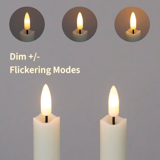 Mavandes LED Stabkerzen mit Timerfunktion,Flammenlose Batteriebertriebene Elfenbein Echtes Wachs 3D-Docht Fernbedienung Warmes Licht, Flackernde Flamme 4 Stück Gefälschte Elektrische Kerzen(2 x 25CM)