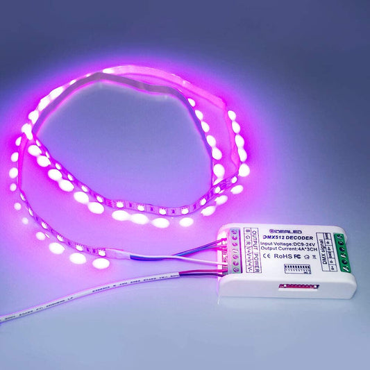 RGBW 4 Kanal DMX Decoder,Mini16A RGB RGBW LED Strip Controller DMX 512 Decoder Dimmer Treiber für RGBW RGB LED Strip Modul DC9-24V