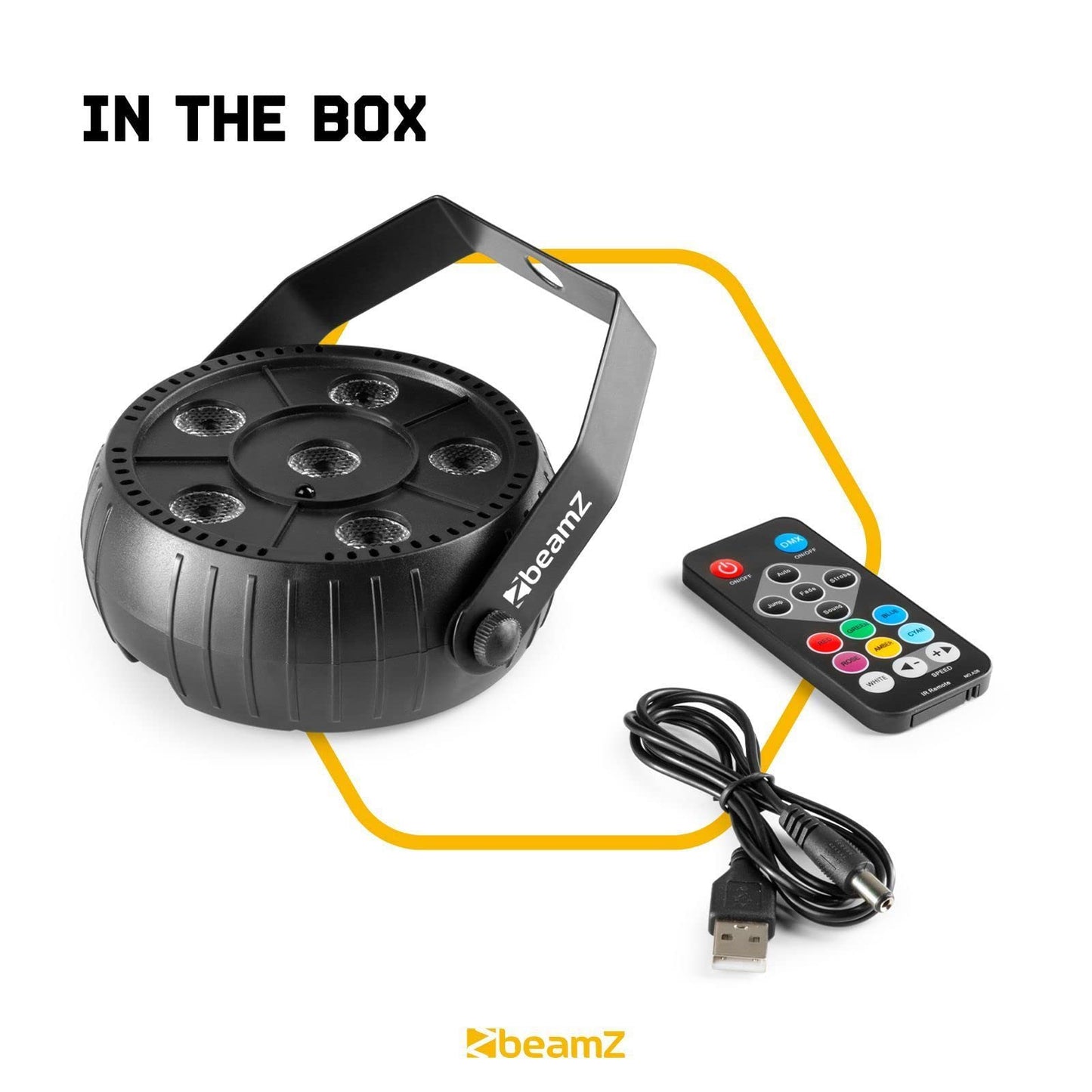 BeamZ PLP10 Akku LED PAR mit 6 LEDs 2 Watt - 4 Stück RGB LED PAR Scheinwerfer Stroboskop, Auto- und Soundmodus, Fernbedienung, Discolicht Partylicht Spotlight, Bühnenbeleuchtung, Effektstrahler