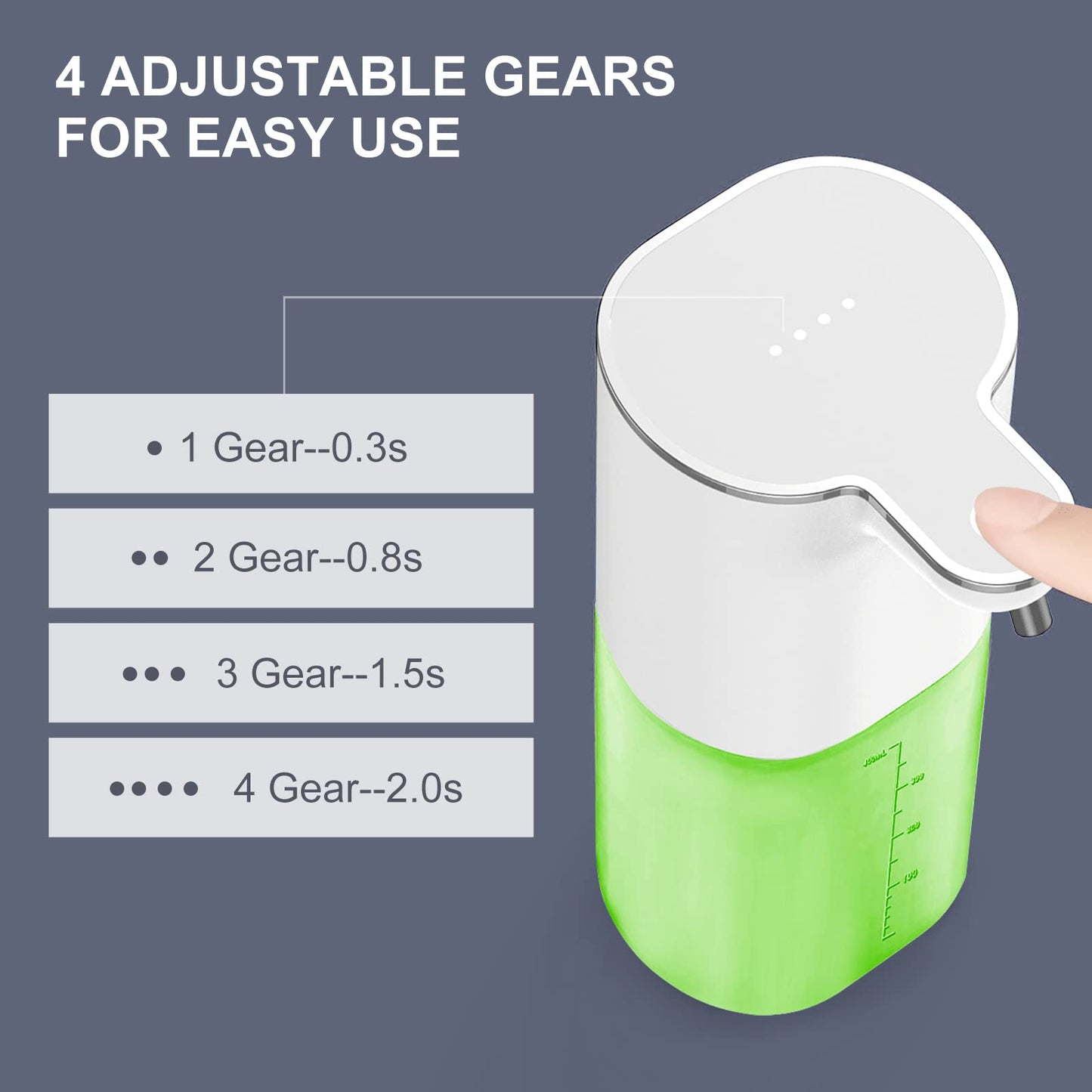 Cuteefun Automatisch Seifenspender, USB Aufladbar, 4 Stufen Kontrolle Schaumseifenspender, 400ml Elektrischer Seifenspender, Seifenspender Wandbefestigung Ohne Bohren für Bad, Küche