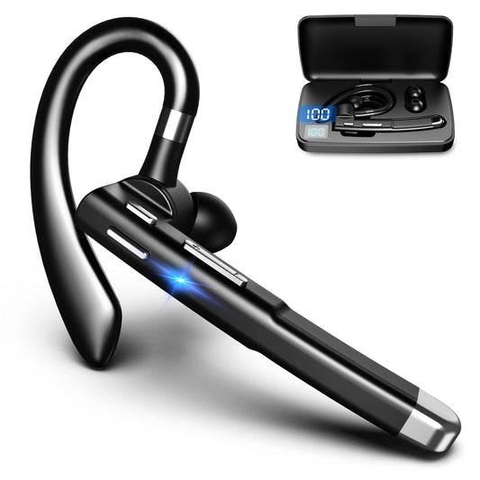 Euakee Bluetooth Headset Wireless Freisprech Telefon, Freisprechanlage Bluetooth Ohrhörer mit CVC 8.0 und ENC Dual Mic Geräuschunterdrückung, Dual Mic V5.0 Freisprech-Bluetooth-Ohrhörer