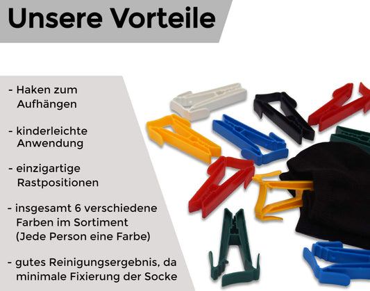 SocFix® Sockenklammern, Sockenclips, Sockenhalter (40 Stück)