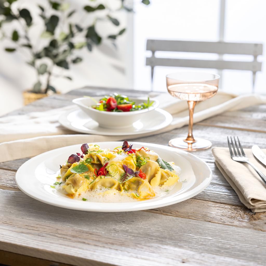 vivo – Villeroy & Boch Group – Essential White Dinner Set 18 tlg. Weiß, Spülmaschinenfest, Mikrowellensicher, Geschirr Set für 6 Personen, Müslischalen, Speiseteller, Dessertteller, Premium Porzellan
