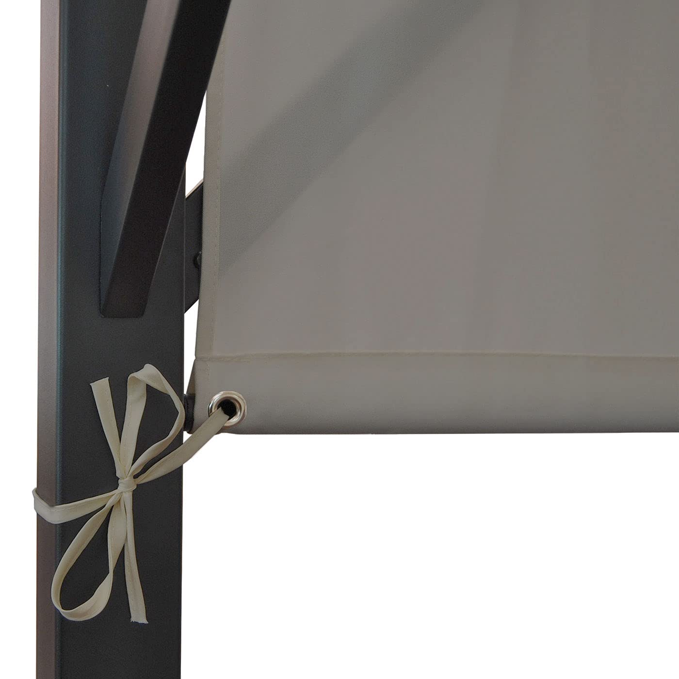 Pergola Baia, Garten Pavillon Terrassenüberdachung, stabiles 6cm-Stahl-Gestell + Schiebedach Taupe - 4x4m