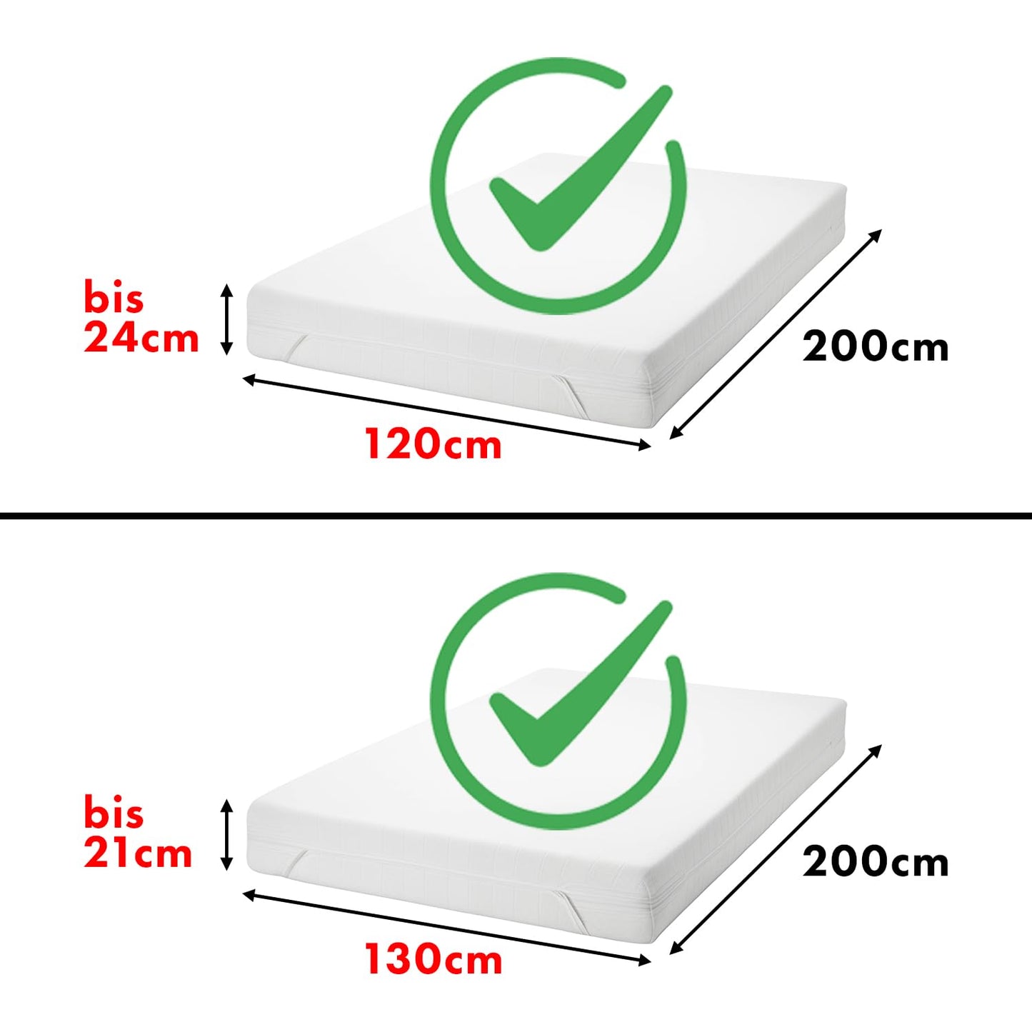 Jacobson Jersey Spannbettlaken Spannbetttuch Baumwolle Bettlaken (120x200-130x200 cm, Weiss)