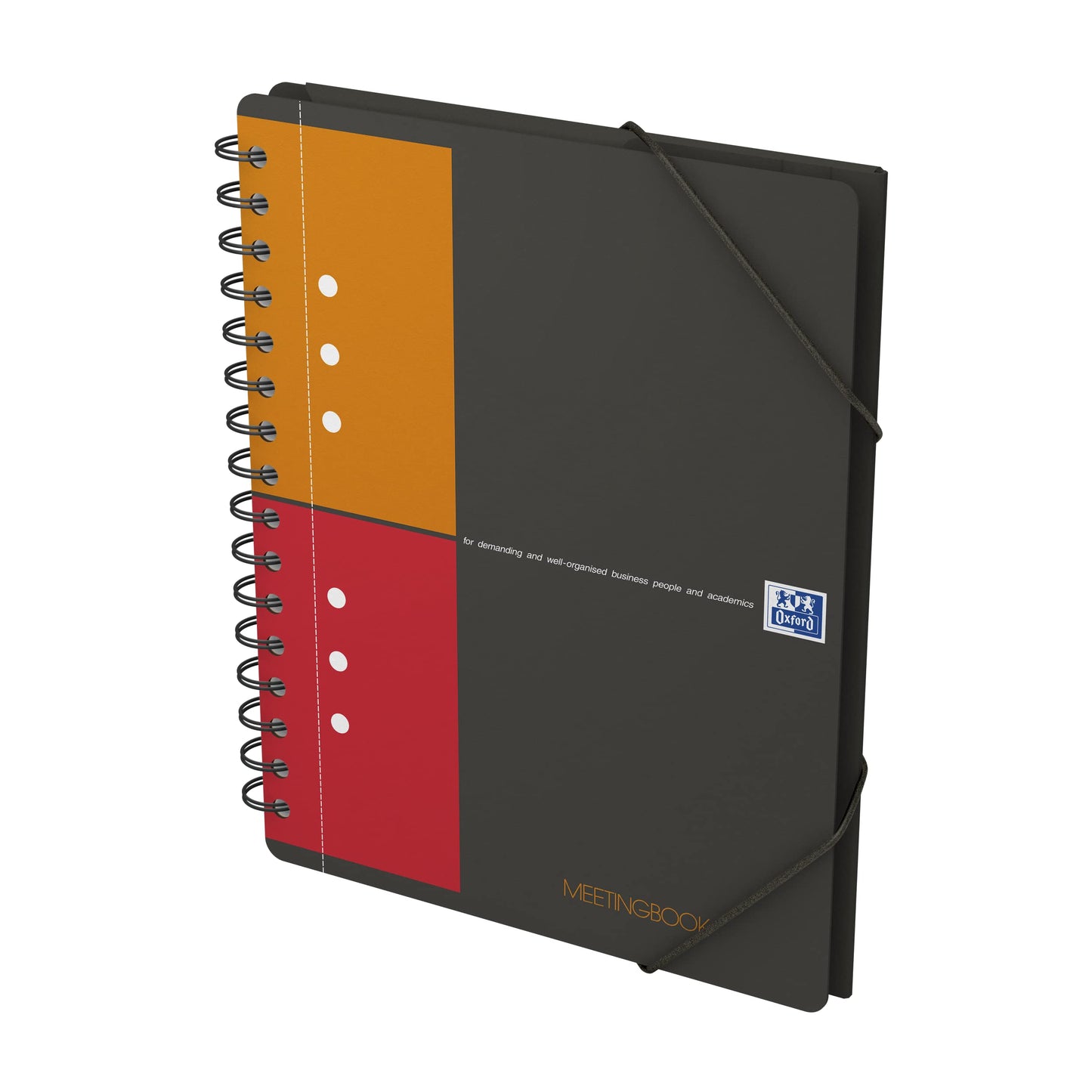 Oxford Meetingbook International A5, kariert 160 Seiten, mit Gummizugmappe und 3 Einschlagklappen