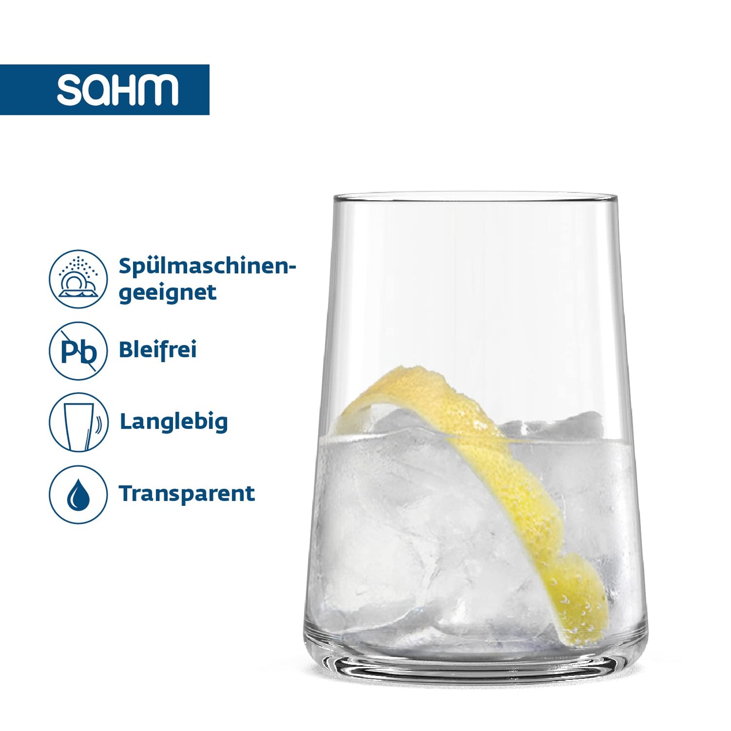 Sahm Weingläser ohne Stiel 6er Set - Allrounder Gläser Set 430 ml - Wassergläser Set - Weißweingläser, Rotweingläser & Aperitifgläser Gläser