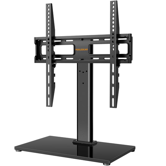 Perlegear TV Standfuss TV-Ständer Schwenkbarer für 32-60 Zoll OLED LCD Flach & Curved Fernseher oder Monitore bis zu 40kg. Max.VESA 400x400mm, Höhenverstellbar & Stabile Base