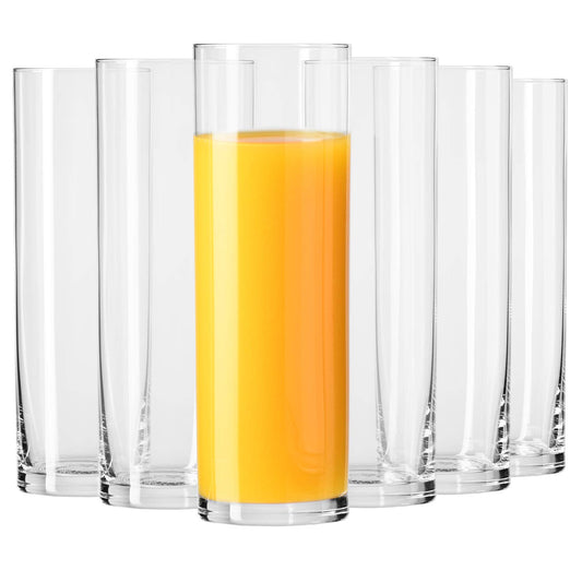Krosno Getränke Glas Wassergläser, zartes, leichtes Glas| 6-teiliges Set | 200 ml | Pure Kollektion | Perfekt für Zuhause, Restaurants und für Partys und Veranstaltungen | Spülmaschinenfest