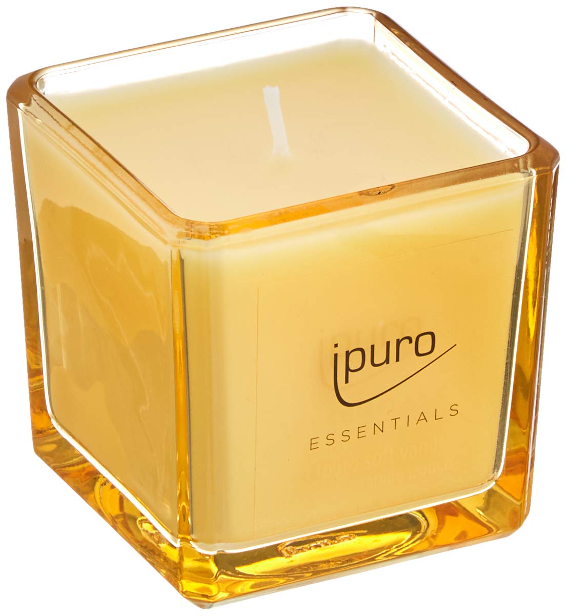 ipuro - dekorative ipuro soft vanilla Duftkerze - minimalistische & puristische Duftkerzen im Glas - intensive Duftkerzen mit feiner Madagaskar Vanille - stilvolle Kerze 125 g