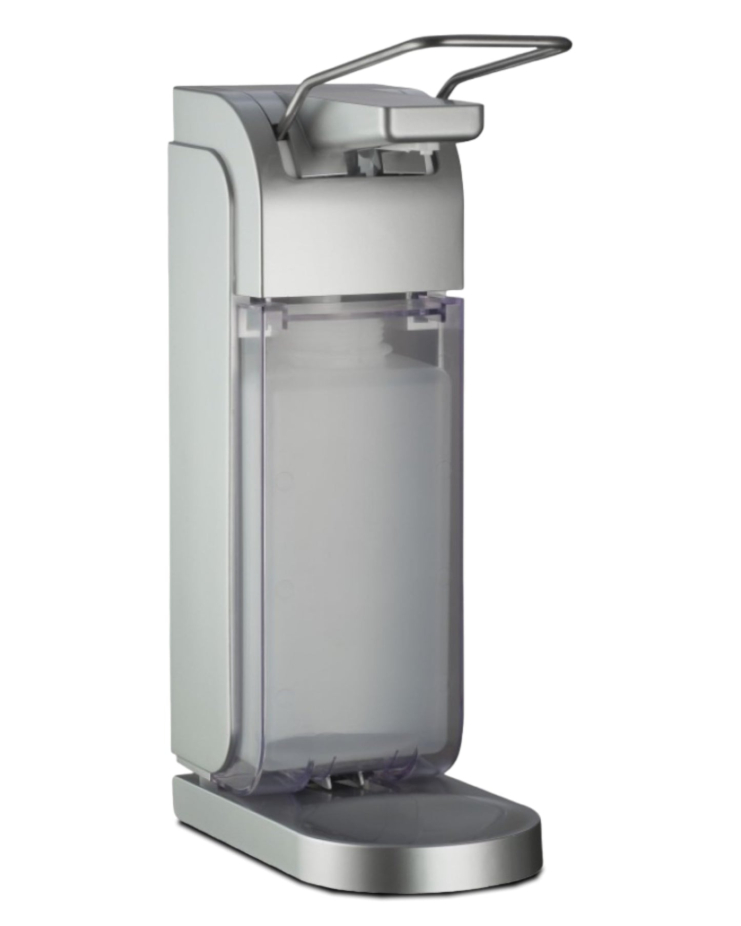 Blanc HYGIENIC - Desinfektionsmittelspender, Silber inkl. Leere 1L-Flasche zum Selbstbefüllen – Haut- & Händedesinfektion für professionelle Betriebshygiene – Dosiermenge variierbar - Made IN Germany