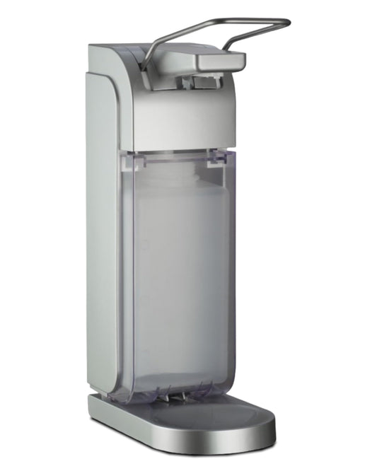 Blanc HYGIENIC - Desinfektionsmittelspender, Silber inkl. Leere 1L-Flasche zum Selbstbefüllen – Haut- & Händedesinfektion für professionelle Betriebshygiene – Dosiermenge variierbar - Made IN Germany
