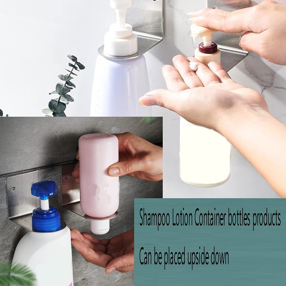 BiJun Seifenflaschenspenderhalter zur Wandmontage, Handpumpe, Flaschenständer Wandmontage zum Aufhängen für Shampoo Stehregal Lagerhalter Lotion-Behälter (2.7cm, White)
