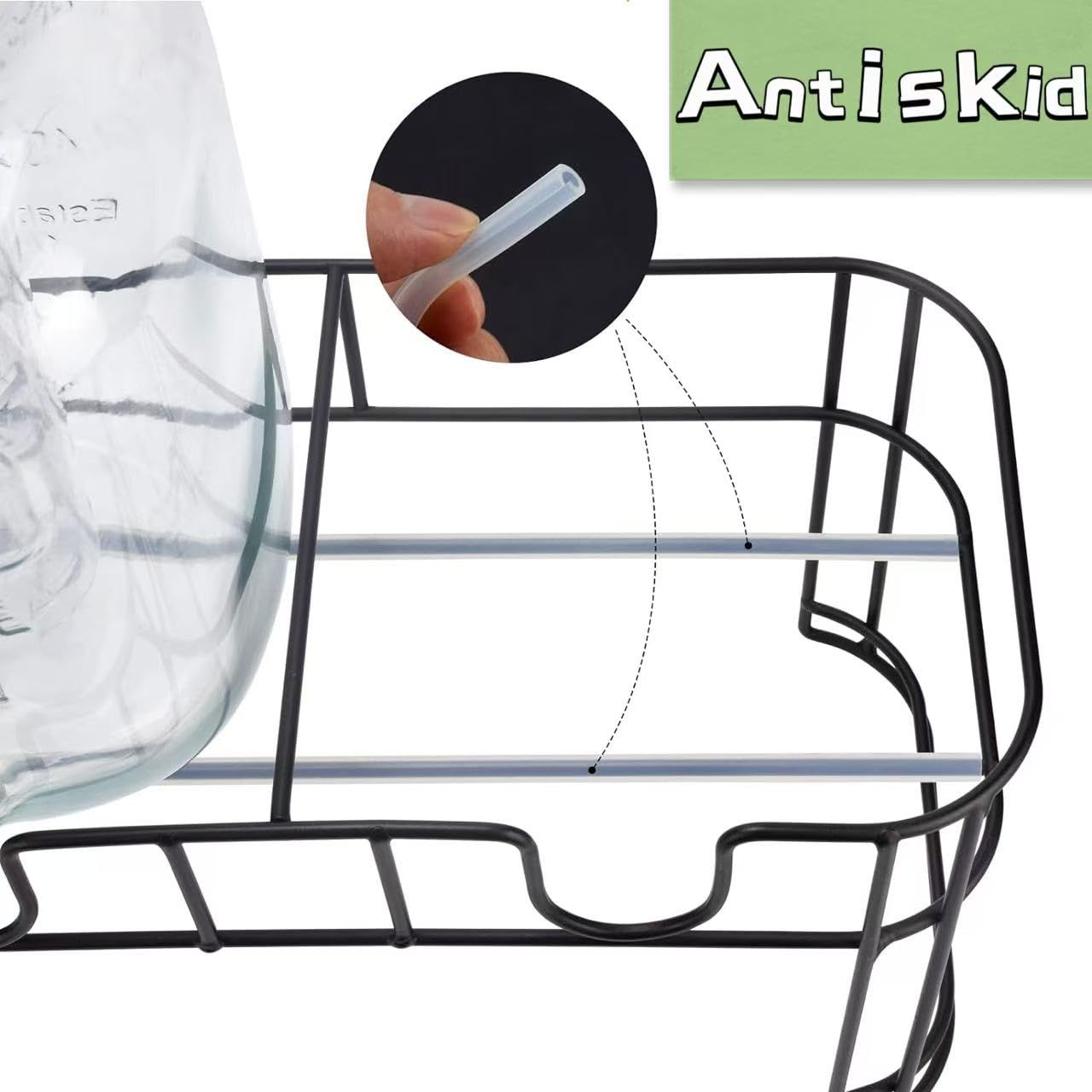 Deefongo 2 x 4L Glas-Getränkespender mit Ständer, Getränkespender, Glas-Wasser-Saft-Spender mit Hahn für geeiste Säfte, Wasser, hausgemachte Getränke, Partys, Hochzeiten