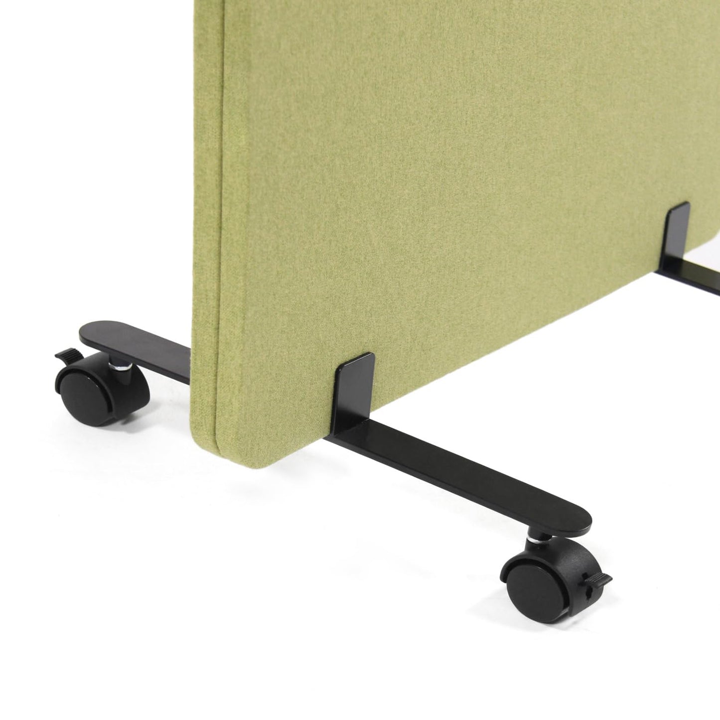 hjh OFFICE Mobile Akustik Trennwand einzeln 177 x 60 cm FLEXMIUT Stoff Grün Raumteiler Mittelpanel mit Rollen & Gleiter 891005