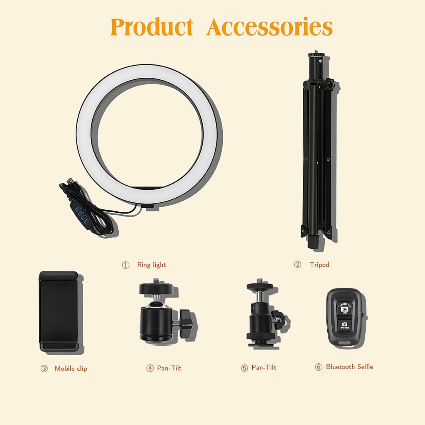 AIXPI 10 Zoll LED Ringlicht mit 59 Zoll Stativständer & Handyhalter, Dimmbare Tischringlicht für YouTube-Videoaufnahmen, Selfie, Live-Stream, Makeup/Fotografie Kompatibel mit Smartphone, USB