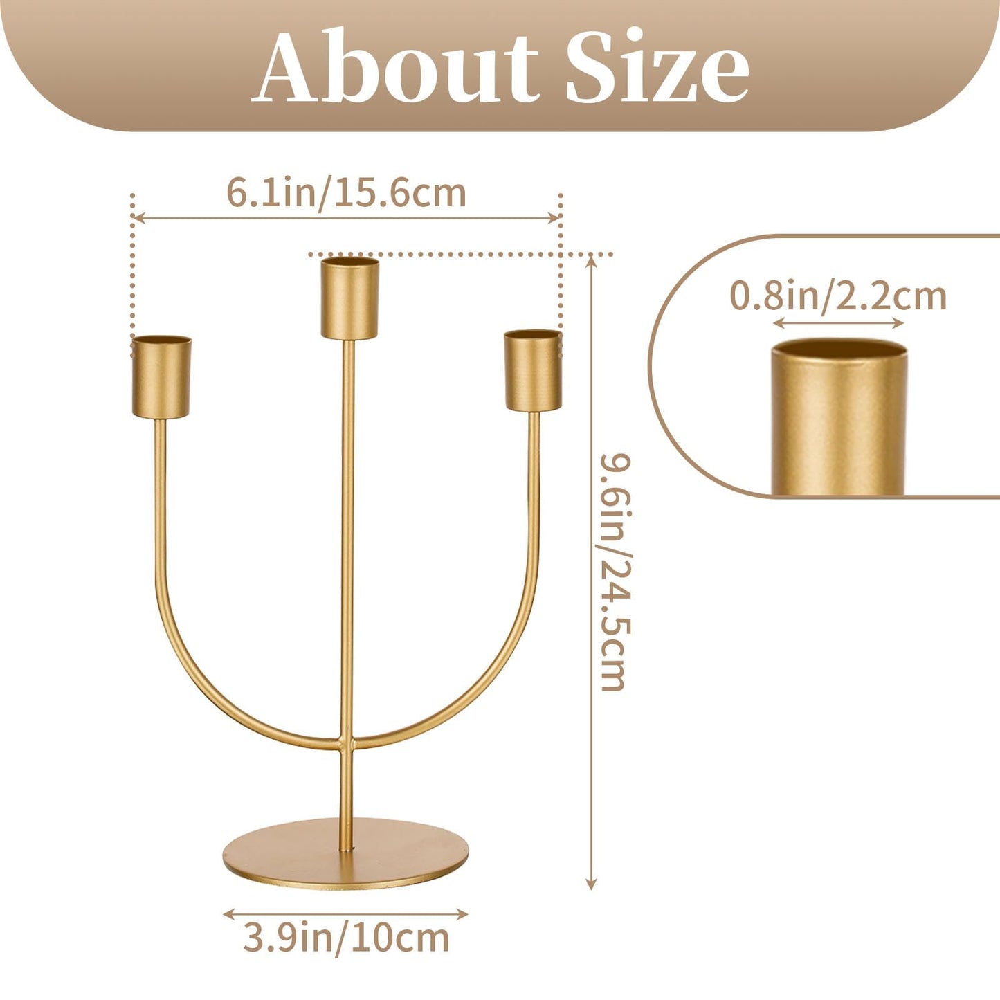 Sziqiqi Kerzenhalter Gold Kerzenständer 3-Armig Metall für Hochzeitstisch Mittelstücke, Kerzenständer 2er Set Kerzenhalter Stabkerze für Esszimmer Kaffee Tischdekoration