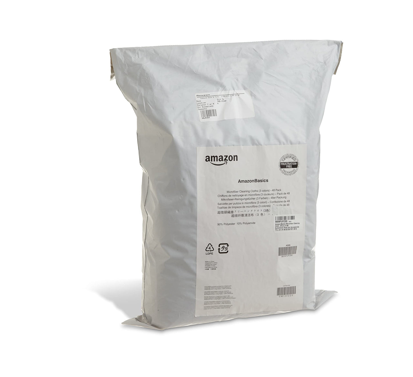 Amazon Basics Mikrofaser Reinigungstuch, 30.5 x 40.6 cm, 48 Stück, Mehrfarbig