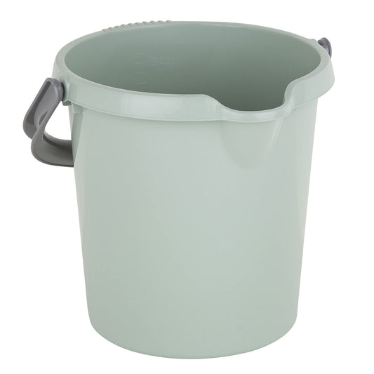 #11 4X Eimer mit Ausguss und Henkel - 5 Liter - grün - Putzeimer Haushalt Küche Bad Camping Kunststoff Eimer Haushaltseimer Wassereimer