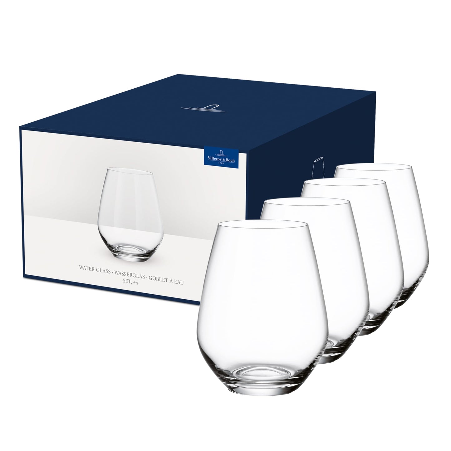 Villeroy & Boch – Ovid Wasserglas-Set 4 teilig 420 ml, Spülmaschinenfest, Wassergläser, Gläser Set, Besondere Trinkgläser, Gläser Für Wasser, Saftgläser, Kristallglas