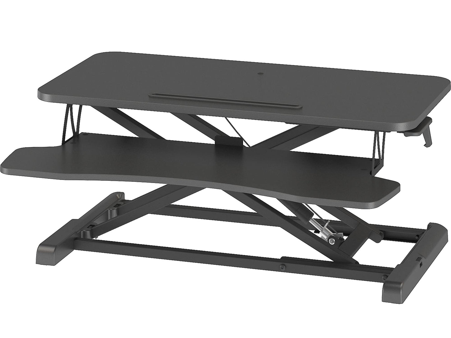 BONTEC Steh-Sitz Schreibtisch Steharbeitsplatz Stehpult Standtisch Ergonomische Höhenverstellbar für PC-Computerbildschirm, Laptop | 80x40cm Plattform mit Tastaturablage, 15 kg Kapazität, Schwarz