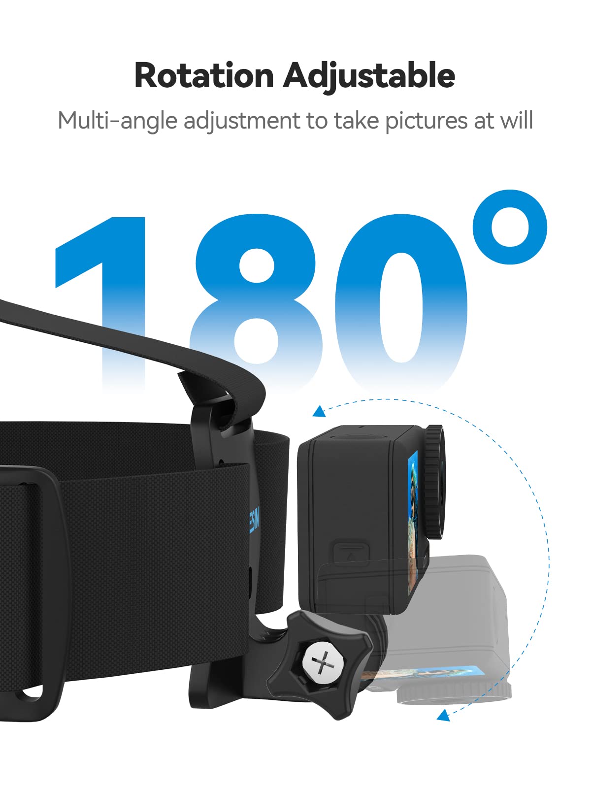 TELESIN Action-Kamera kopfgurt und Brustgurt Kamera Halterung Zubehör Kit Kompatibel mit GoPro 13/12/11/10/9/8/7+ DJI Action 5 Pro 4/3/2 Insta360 und die meisten Action-Kameras