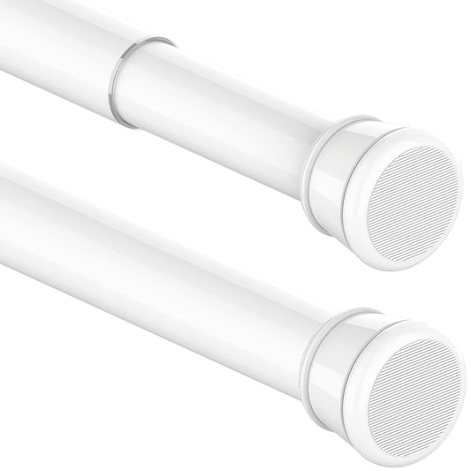 Aiitomg 1Stück Gardinenstange Ohne Bohren Duschstange Ausziehbare Kleiderstange für Fenster, Kleiderschrank, Badezimmer 62-85CM Weiß(Durchmesser 25mm)