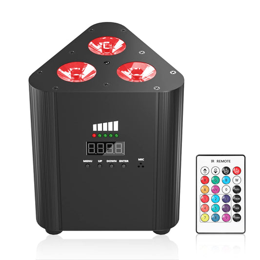 ZonQoonz RGBW 3 LED par Akku, 4400mA Wiederaufladbarem led par strahler Uplight Unterstützt Fernbedienung/DMX Steuerung Disco Bühnenlicht für DJ Party Hochzeits Weihnachten