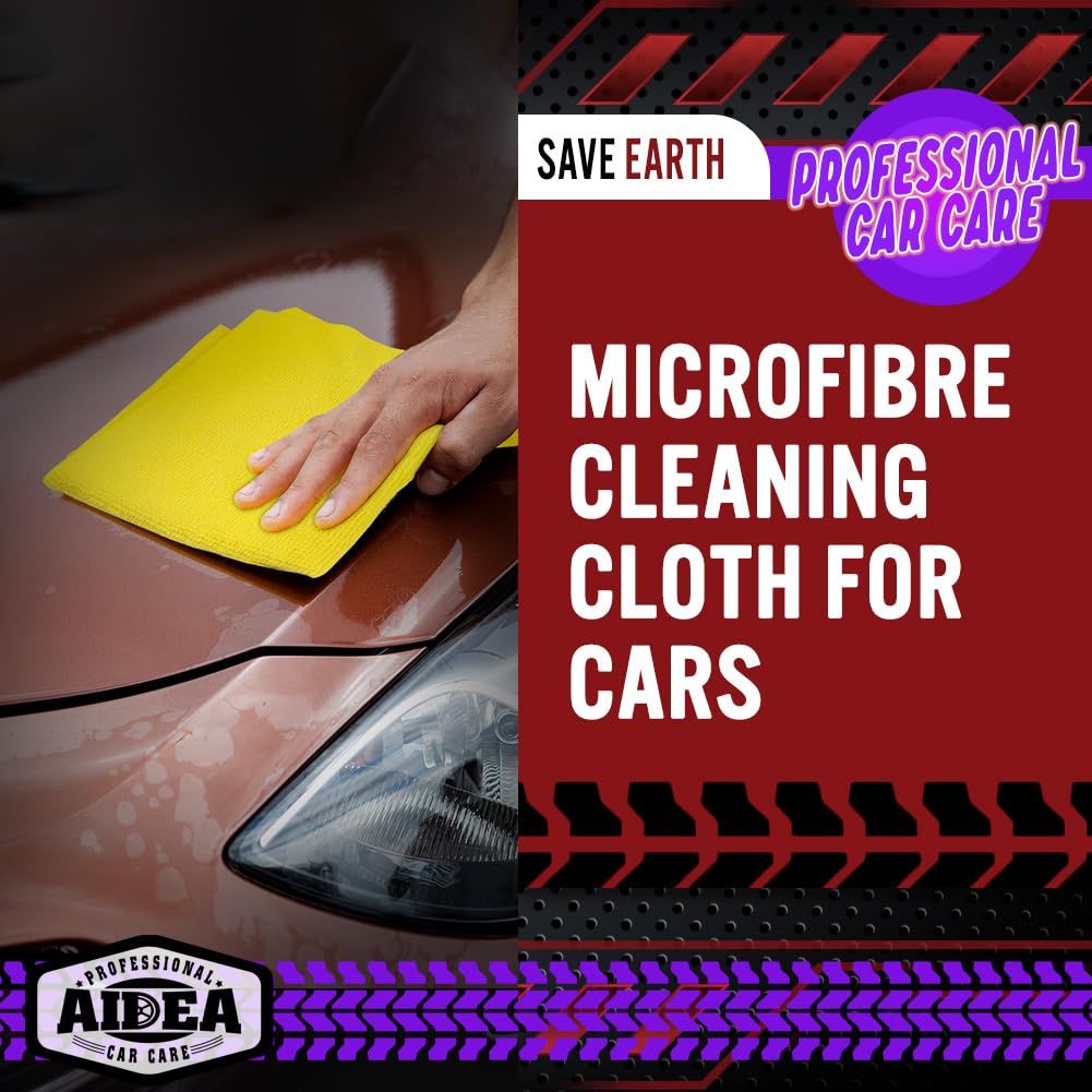 AIDEA Mikrofasertücher Mikrofaser Reinigungstücher 100 Pack, Allzweck Autotuch, fusselfrei, kratzfrei, saugfähige Microfasertücher für Autos, SUVs, Wohnmobile und Boote Geschenke, 30X30 cm