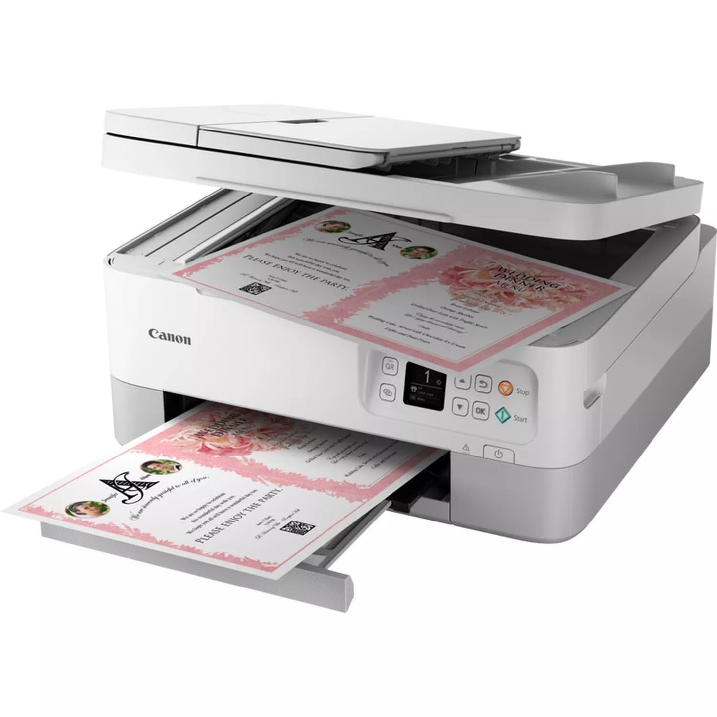 Canon PIXMA TS7451a Farbtintenstrahldrucker Multifunktionsdrucker DIN A4 (Scanner, Kopierer, Fotodrucker, OLED, 4.800 x 1.200 DPI, USB, WLAN, Print App, Duplexdruck, 2 Papierzuführungen), weiß, normal