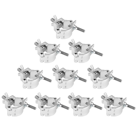 TSSS 10 Stk Mini Alulegierung Haken Traversen Last tragen 75 KG/ 165 lB für Par Scheinwerfer Bühnenbeleuchtung Partylicht Beleuchtung Zubehör,Fit Rohr 32-35mm,Gewindebolzen DIA 9.6mm