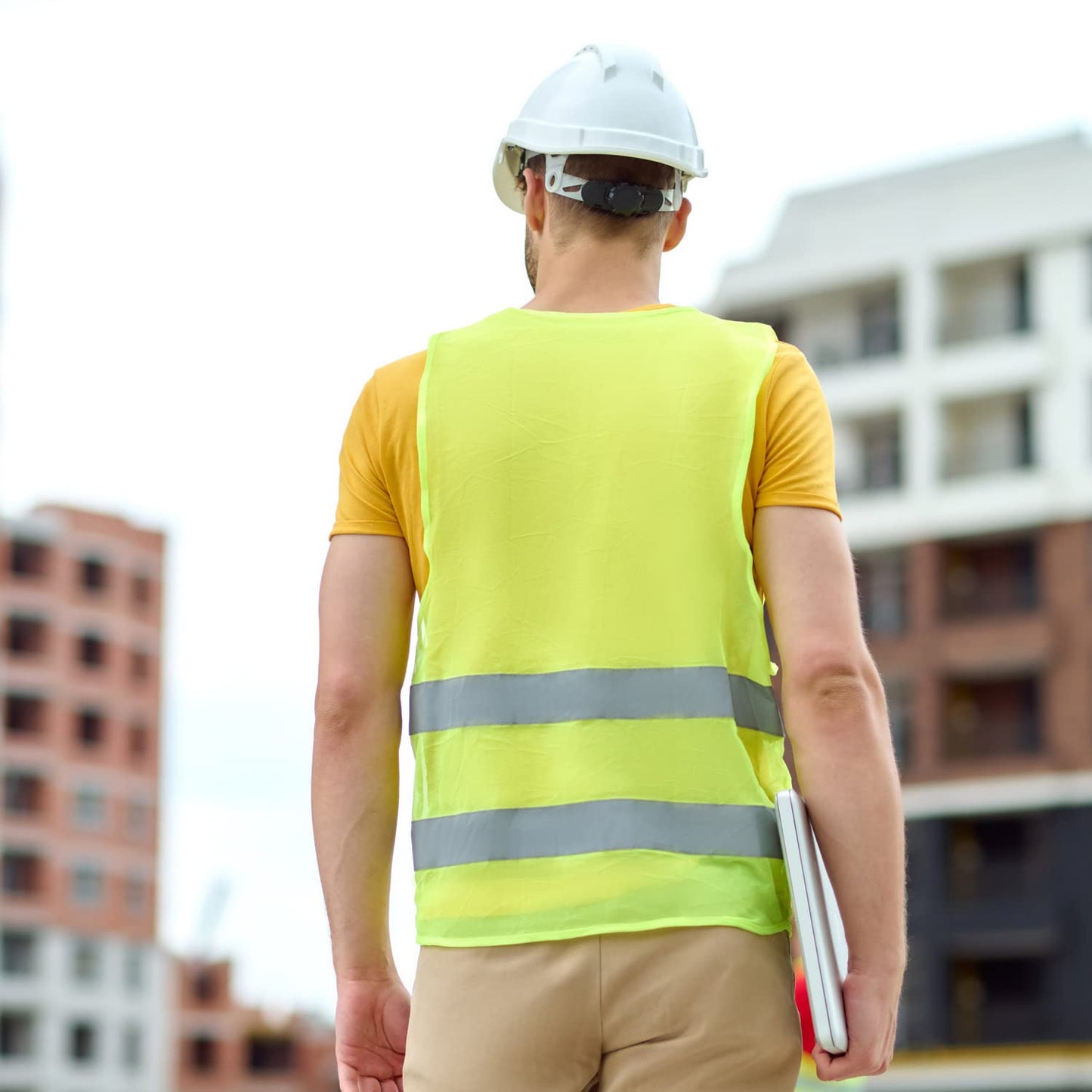 FLEXEO Warnwesten nach EN ISO 20471 - Auto - KFZ - Sicherheitsweste - Warnschutzweste - Warnweste - gelb - high Visibility Vest - Erwachsene - Sicherheits Set - EU Norm (4 Stück, Gelb)