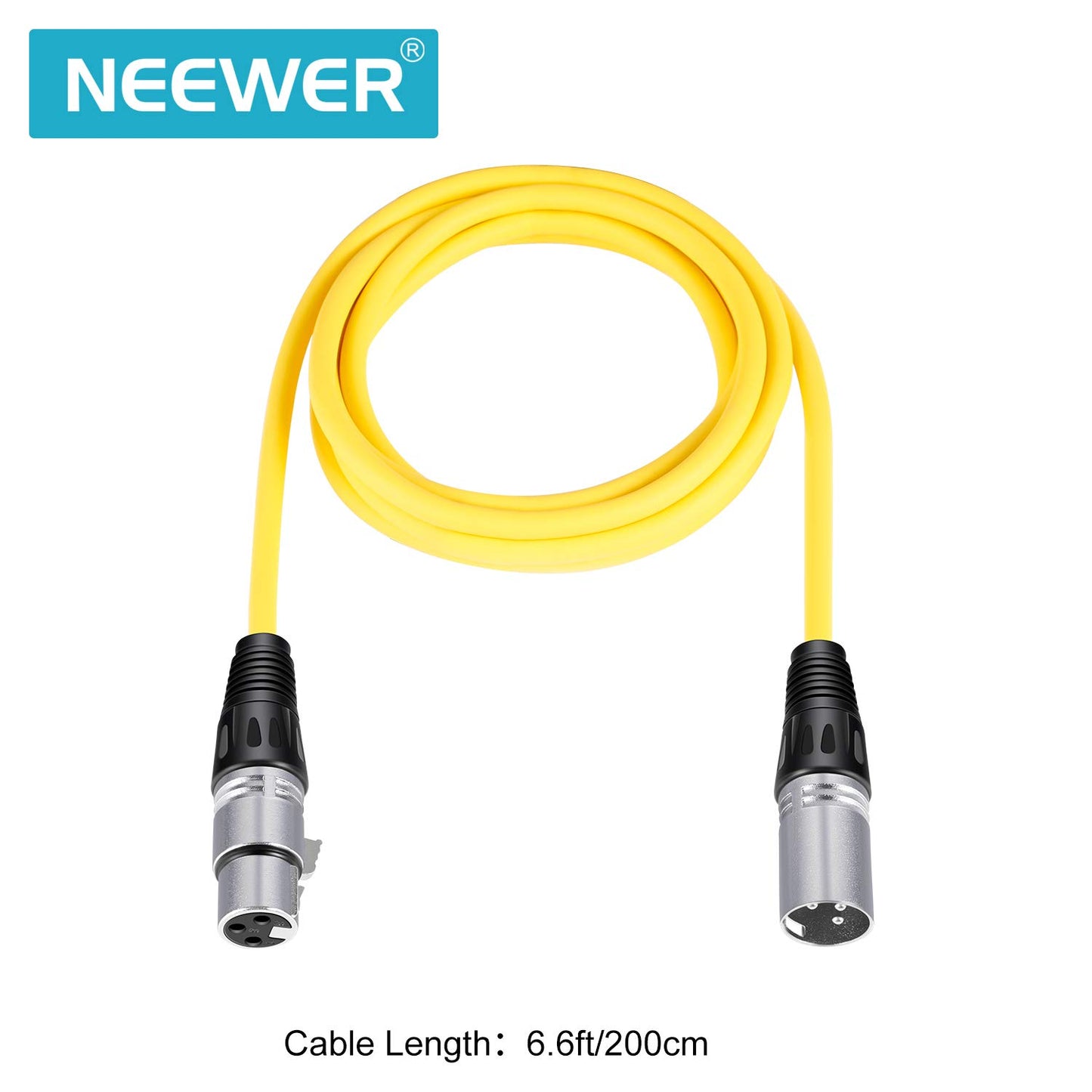 Neewer® 6er Pack 6.5FT / 2M XLR-Stecker auf XLR-Buchse Farbe Mikrofonkabel Gummi versiegelte Verbindungskabel Kabel Ausgewogene Schlangen Kabel (Grün, Blau, Lila, Rot, Gelb und Orange)