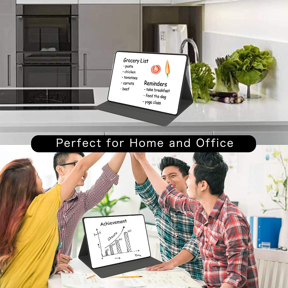 Magnetic Whiteboard Messageboard Mini Portable Folding Small whiteboard Portable Home Office Message Double-Sided Writing Board 11.8x7.8 In (White)