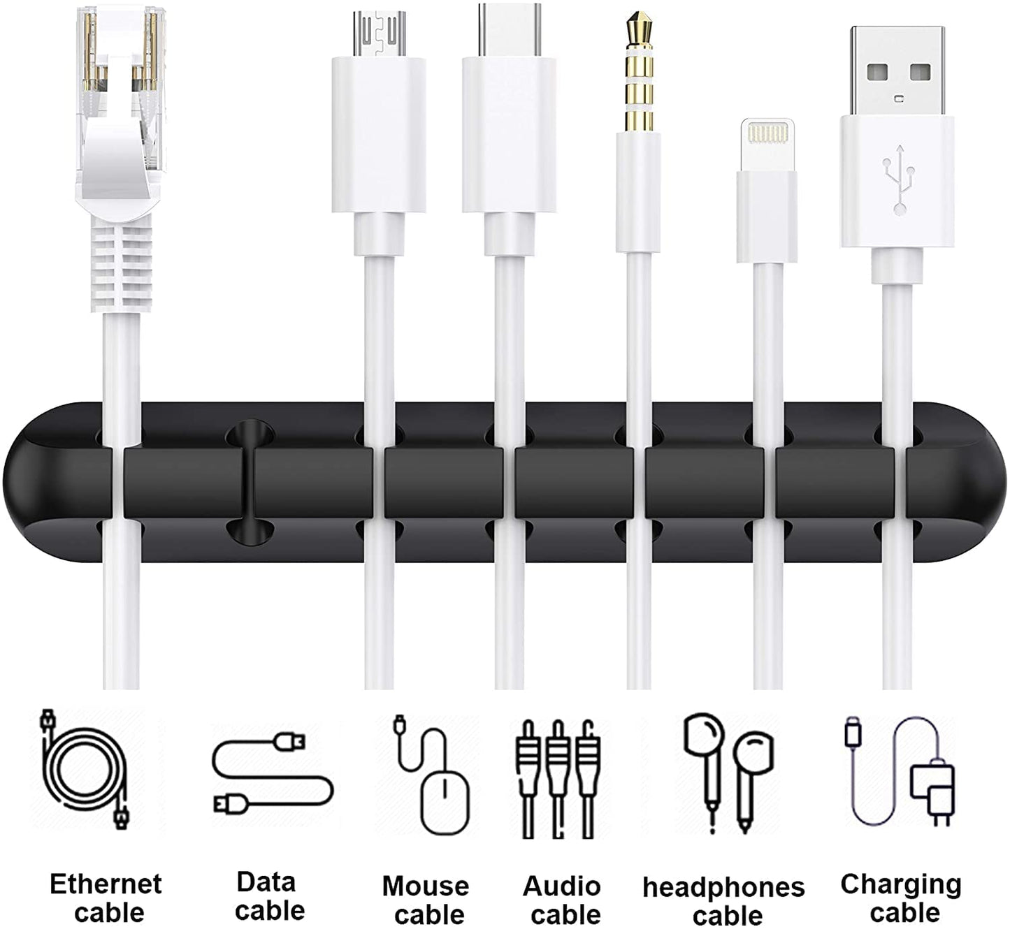 SOULWIT® Kabelhalter Kabelclips, [3 Stück] kabelmanagement Selbstklebend Kabel Organizer Vielzwecke Kabelführung Set für Schreibtisch Computer PC, USB Ladekabel, ZuhauseBüro